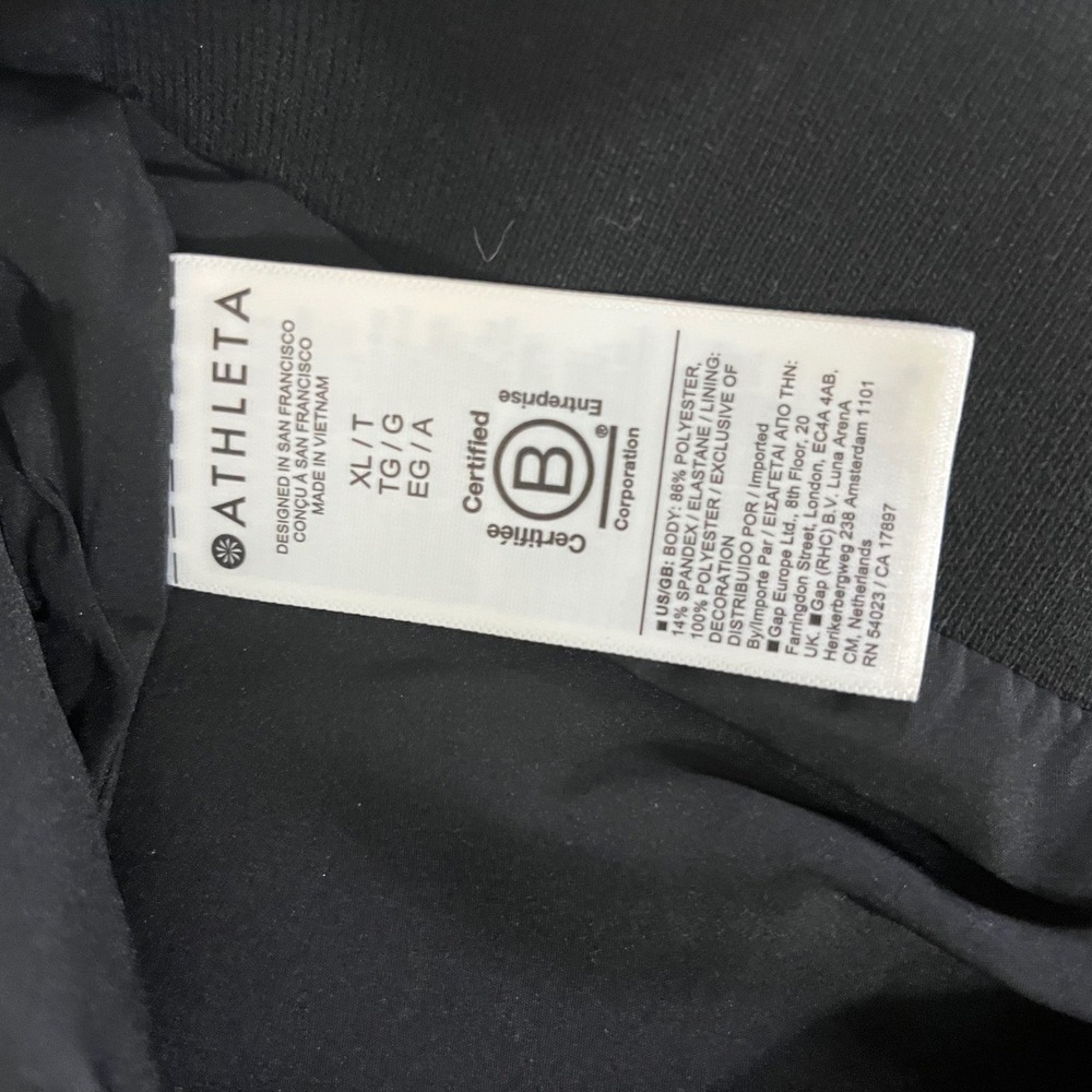 NWT Athleta Black endless Bomber Jacket Full Zip Women XL Lightweight Coat - Picture 8 of 12